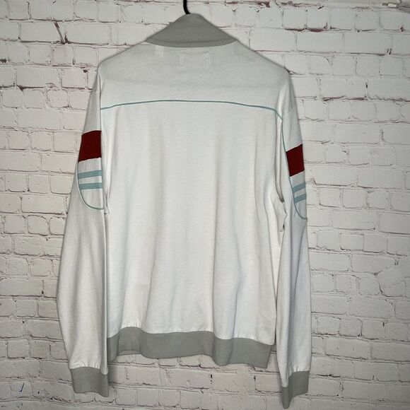 NWT Original Penguin Men's White Long Sleeve Zip Up Logo Jacket Size L. - Picture 8 of 9